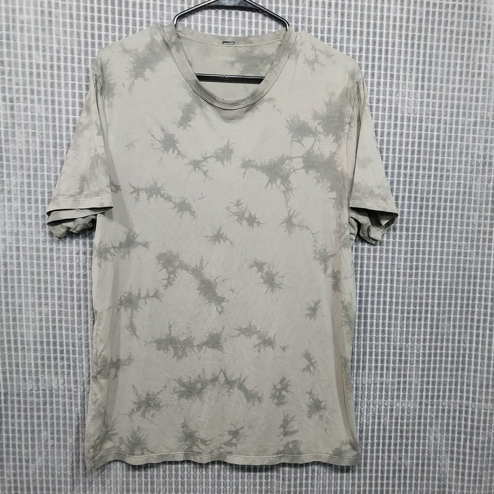 Lululemon Men T-Shirt Tie Dye Cloud Wash Short Sleeve L Olive Green